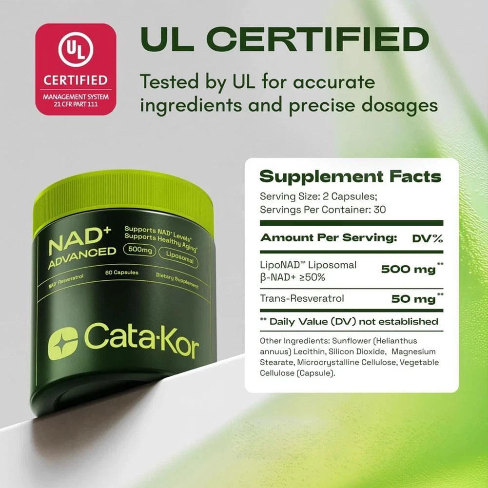 Cata-Kor NAD+ Advanced - NAD Supplement with Resveratrol